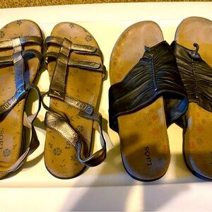 2 pairs of Taos sandals leather size 12